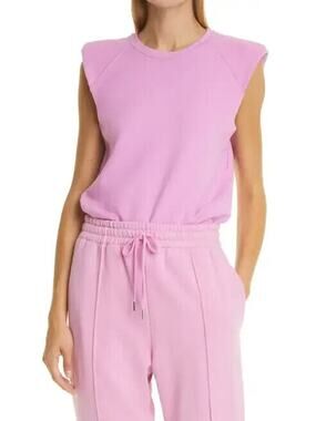 NEW Jonathan Simkhai Standard Size L Channing Organic Cotton Bodysuit in Orchid